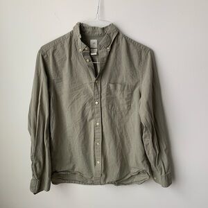 H&M Olive Button-Down Shirt